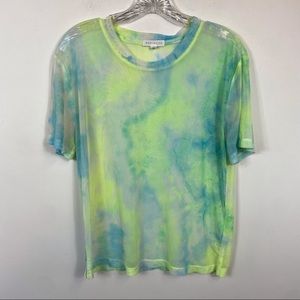 Social lite neon Tye Dye See Through top